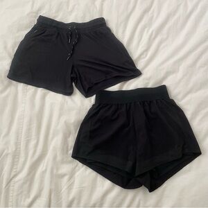 Set of 2 - Mini Length Black Athletic Shorts Set